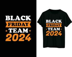 noir Vendredi équipe 2024 T-shirt conception vecteur
