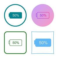 icône de vecteur de demi-batterie unique