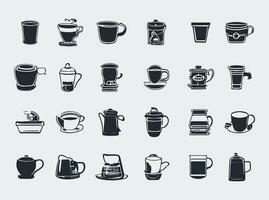 restaurant vecteur café Icônes ensemble, moderne solide symbole collection, rempli style pictogramme paquet. panneaux, logo illustration