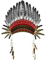 Indien chapeau avec plumes. ethnique tradition costume . vecteur