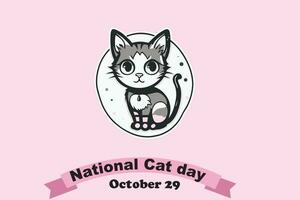 Contexte pour le nationale chat journée sur octobre 29 content animaux vecteur