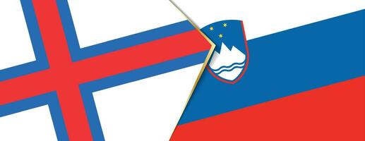 Féroé îles et slovénie drapeaux, deux vecteur drapeaux.