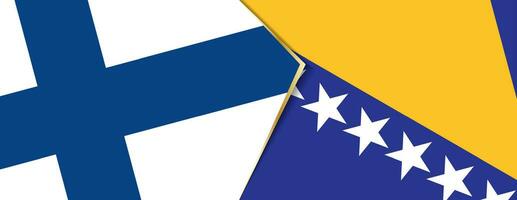 Finlande et Bosnie et herzégovine drapeaux, deux vecteur drapeaux.