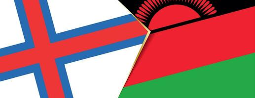 Féroé îles et Malawi drapeaux, deux vecteur drapeaux.