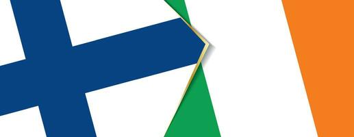 Finlande et Irlande drapeaux, deux vecteur drapeaux.