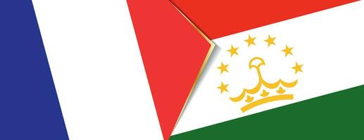 France et le tadjikistan drapeaux, deux vecteur drapeaux.