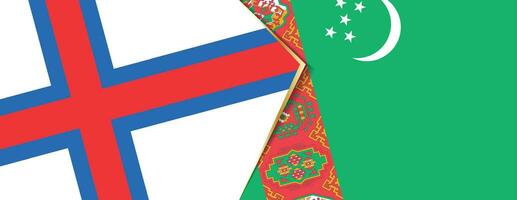 Féroé îles et turkménistan drapeaux, deux vecteur drapeaux.