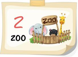 lettre de l'alphabet animal z pour vecteur d'illustration de zoo