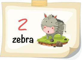 lettre de lalphabet animal z pour vecteur dillustration zèbre