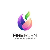 résumé d'illustration de logo coloré de feu vecteur