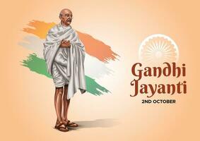 2e octobre content Gandhi jayanti. vecteur illustration conception