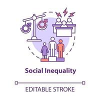 icône de concept d'inégalité sociale vecteur