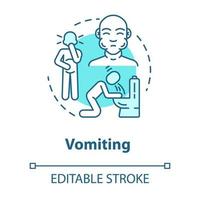 icône de concept de vomissements vecteur