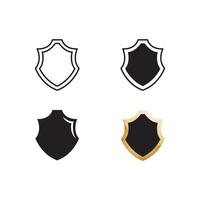 jeu d'icônes de symboles de bouclier ou de badges vecteur