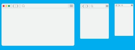 éléments Web de la fenêtre du navigateur. modèle de conception avec fenêtre de navigateur vecteur