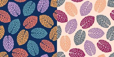 feuilles colorées plantes modèle sans couture vecteur