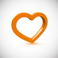 Cadre coeur 3d orange, illustration vectorielle vecteur