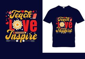 vecteur enseigner l'amour inspirer T-shirt conception retour à école T-shirt conception