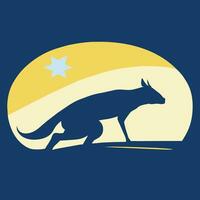 kangourou, plat vecteur style et logo