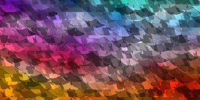 toile de fond de vecteur multicolore clair avec des lignes, des triangles.