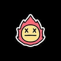 emoji mort en feu. illustration pour t-shirt vecteur