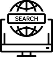 icône de ligne pour la recherche globale vecteur