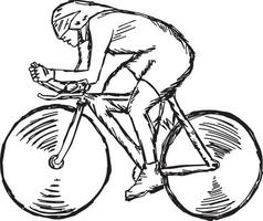 cyclisme sur piste - croquis d'illustration vectorielle dessinés à la main vecteur