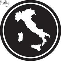 Vector illustration carte blanche de l'Italie sur cercle noir