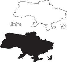 Contours et carte de la silhouette de l'Ukraine - vector illustration