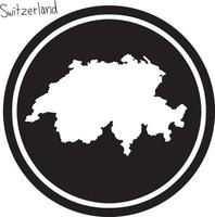 Vector illustration carte blanche de la Suisse sur cercle noir