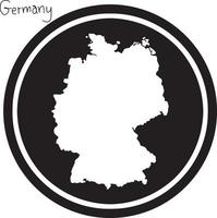 Vector illustration carte blanche de l'Allemagne sur cercle noir