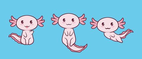 conception d'illustration vectorielle axolotl mignon vecteur