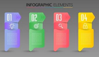 modèle de zone de texte moderne, bannière d'infographie vecteur