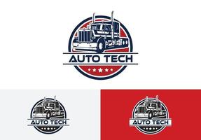 modèle de logo de service automobile. concept de logo de camion vecteur