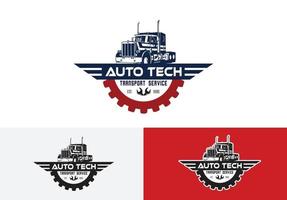 modèle de logo de service automobile. concept de logo de camion vecteur