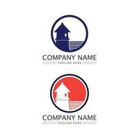 modèle d'icônes de logo vectoriel immobilier et bâtiments résidentiels