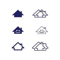 logo de maison de construction, logo de maison, architecture et fenêtre, maison de domaine vecteur