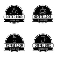 collection de logos de café en noir et blanc vecteur