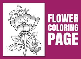 coloriage de fleurs. page de livre de coloriage pour adultes et enfants vecteur