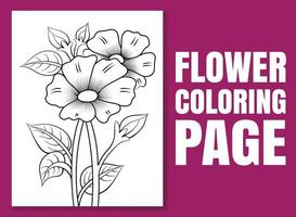 coloriage de fleurs. page de livre de coloriage pour adultes et enfants vecteur