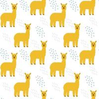 Modèle sans couture de lama mignon sur fond blanc vector illustration