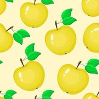 Illustration vectorielle de pommes jaune vif modèle sans couture vecteur