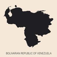 Carte du Venezuela très détaillée avec des frontières isolées sur fond vecteur