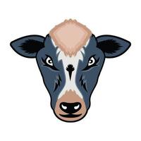 visage de vache et mascotte vecteur