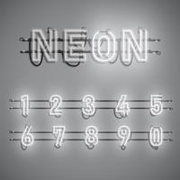 Police de néon réaliste avec fils et console, illustration vectorielle vecteur