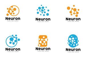 neurone logo, cel ADN réseau vecteur, et particule technologie, Facile illustration modèle conception vecteur