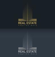création de logo immobilier de luxe avec style de ligne. vecteur