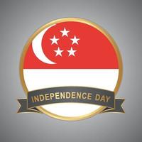 drapeau de singapour. fête de l'indépendance de singapour vecteur