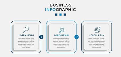 modèle d'entreprise de conception infographique avec des icônes et 3 options ou étapes vecteur