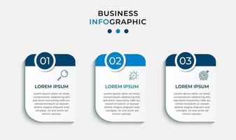 modèle d'entreprise de conception infographique avec des icônes et 3 options ou étapes vecteur